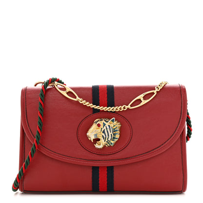 Gucci Textured Calfskin Web Rajah Slim Flap Shoulder Bag Romantic Cherry 1 of 12