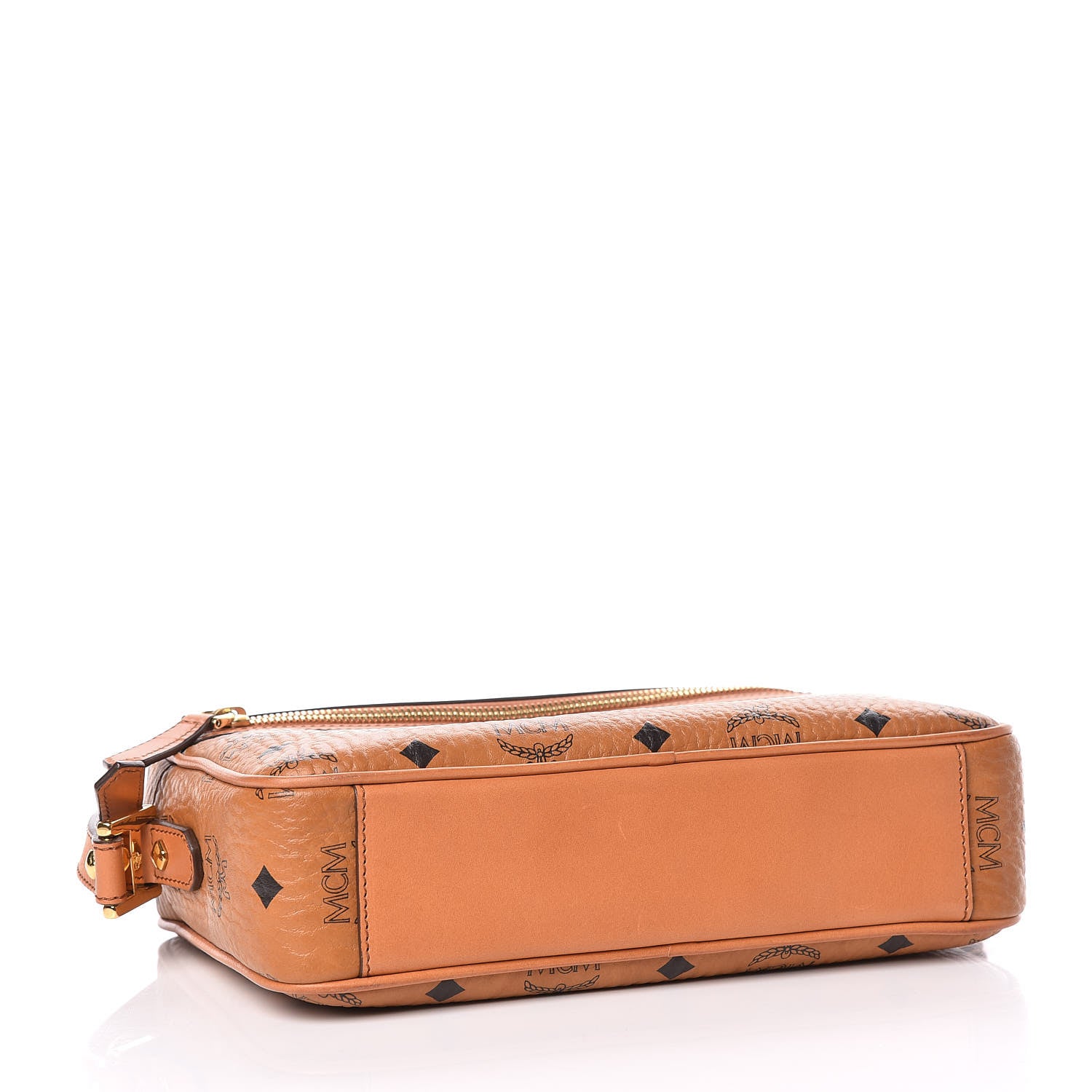 MCM Visetos Medium Heritage Line Camera Crossbody Bag Cognac 4 of 10