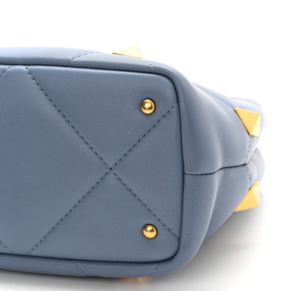 Valentino Garavani Nappa Small Roman Stud The Handle Bag Niagara 9 of 9
