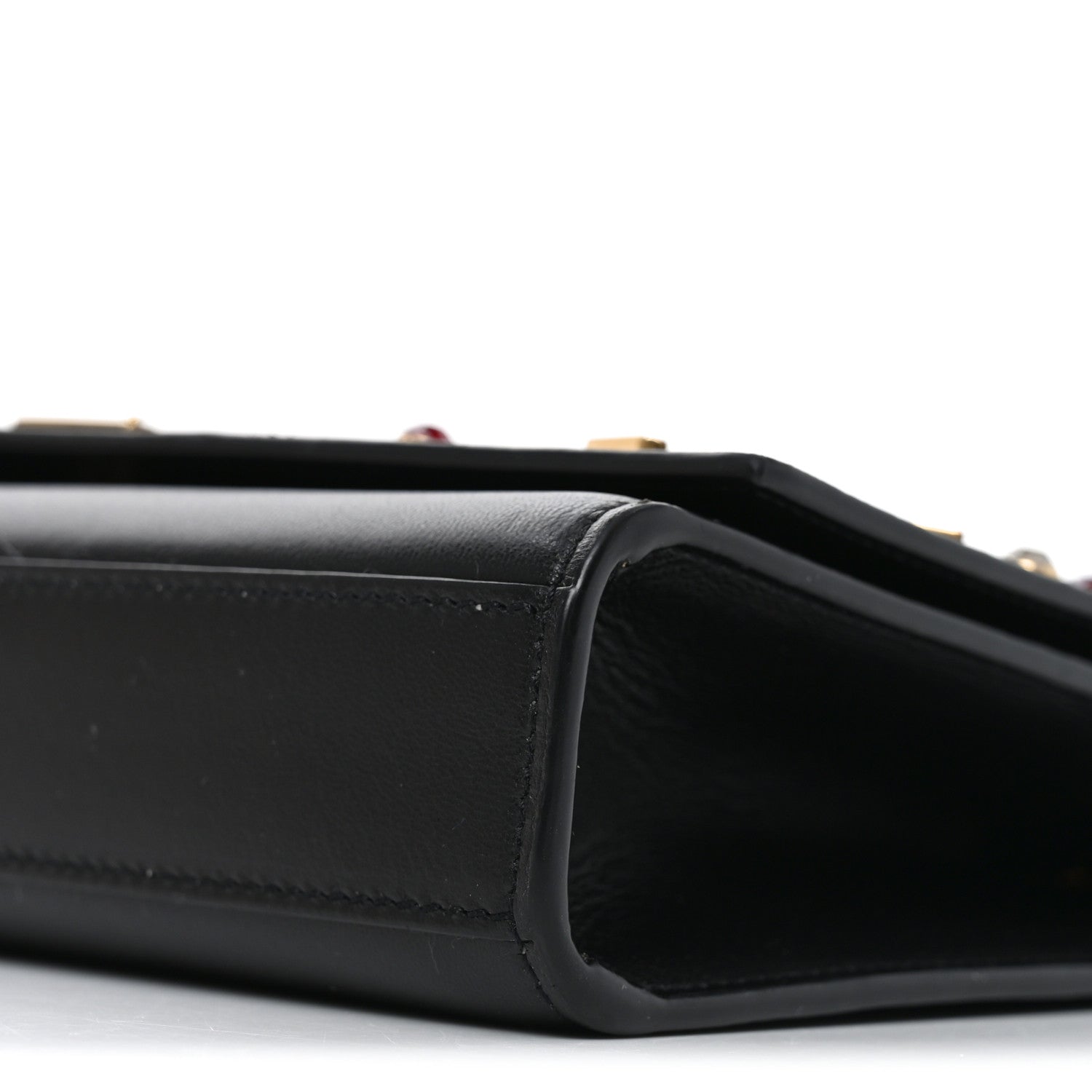 Saint Laurent Calfskin Crystal Medium Monogram Kate Satchel Black 9 of 9