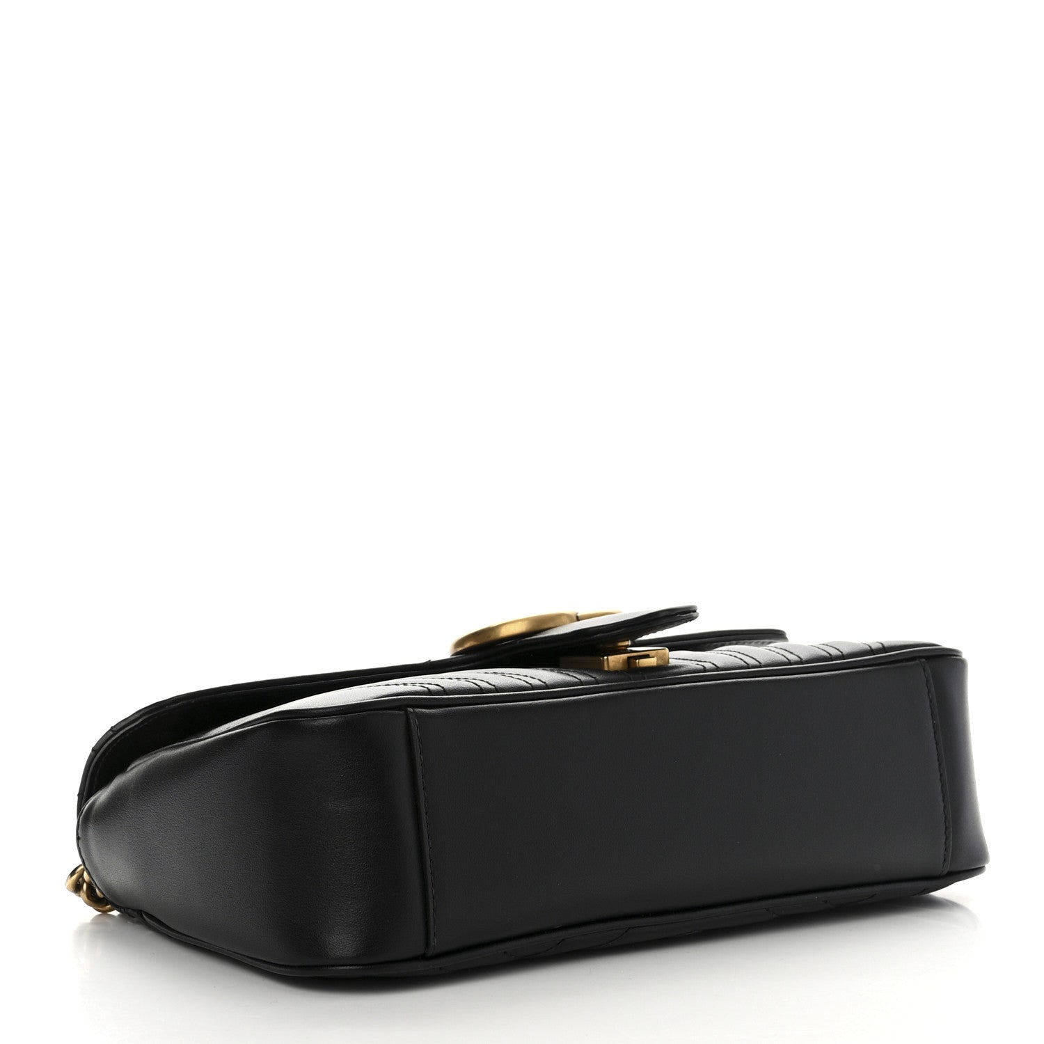 Gucci Calfskin Matelasse Small GG Marmont Shoulder Bag Black 4 of 11
