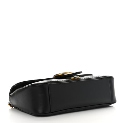 Gucci Calfskin Matelasse Small GG Marmont Shoulder Bag Black 4 of 11