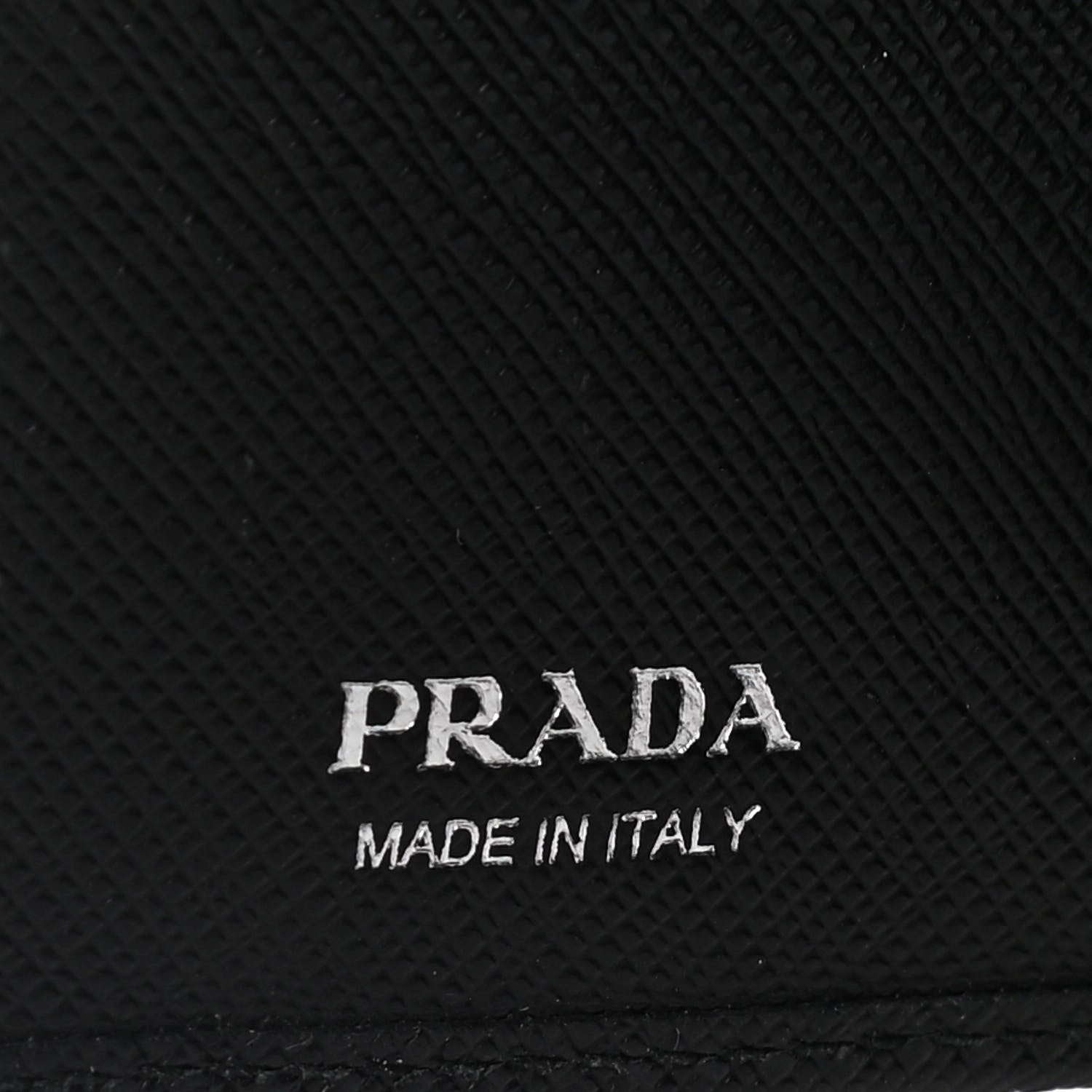 Prada Saffiano Metal Compact Wallet Black 7 of 13
