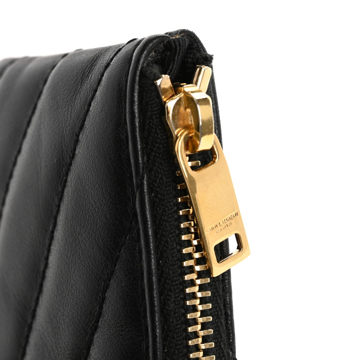 Calfskin Matelasse Monogram Key Pouch Black