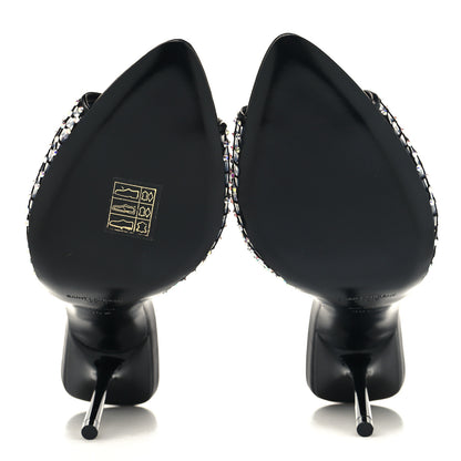 Saint Laurent Mesh Strass Giqua 95 Mule Sandals 36.5 Black 5 of 8