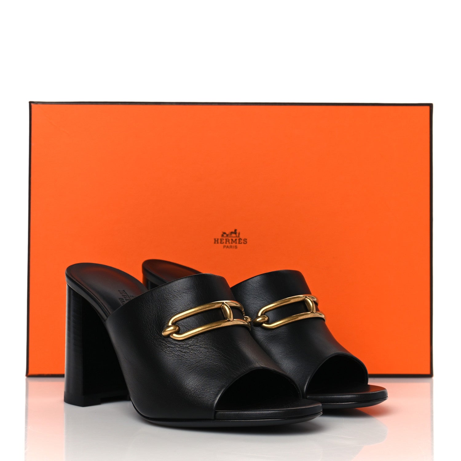 Hermes Calfskin Camilla Mules 35.5 Black 10 of 10