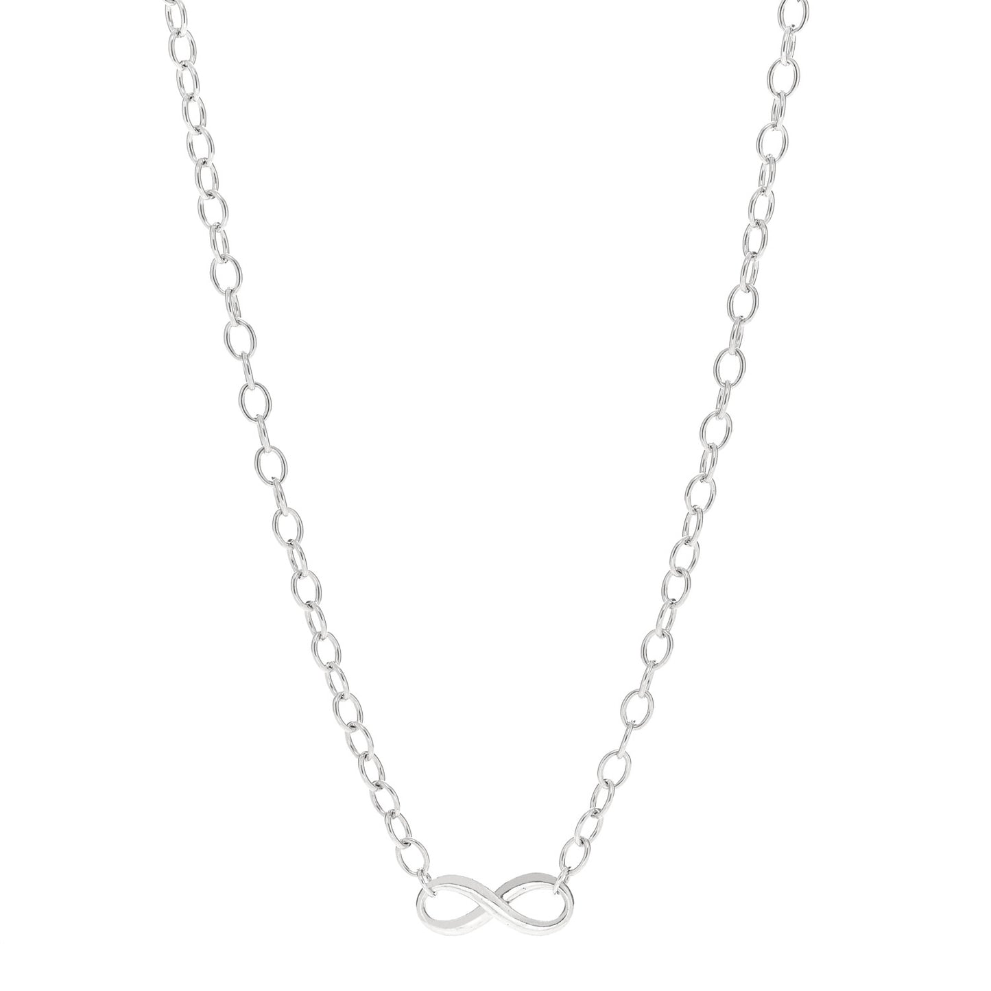 Sterling Silver Narrow Infinity Link Necklace