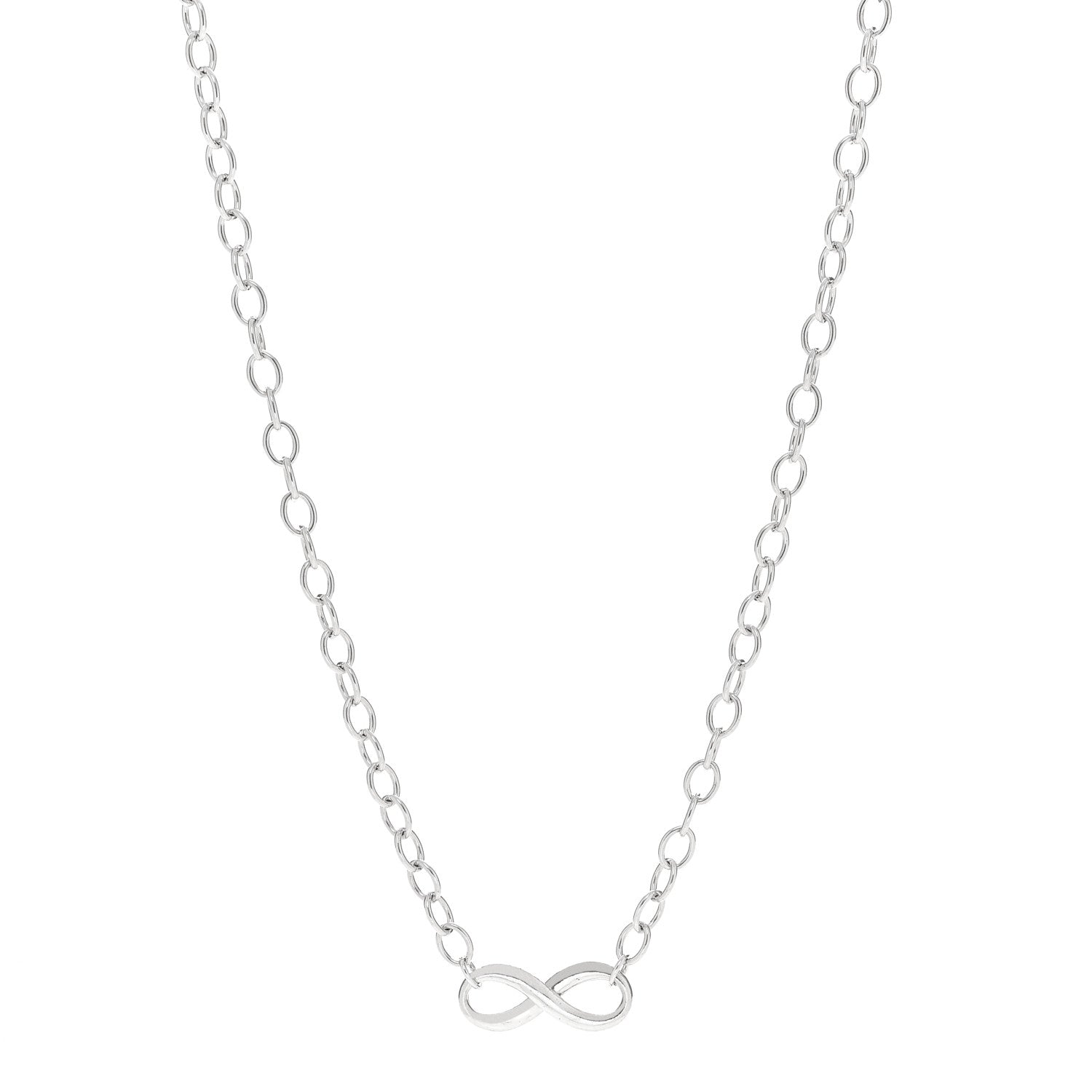 Tiffany Sterling Silver Narrow Infinity Link Necklace 1 of 8