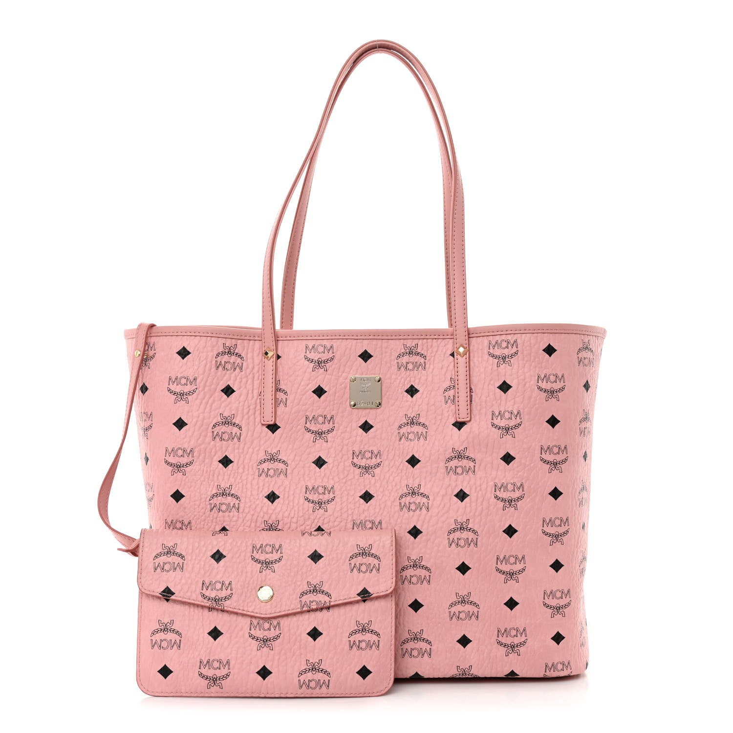 MCM Visetos Medium Liz Reversible Shopper Tote Powder Pink 1 of 16