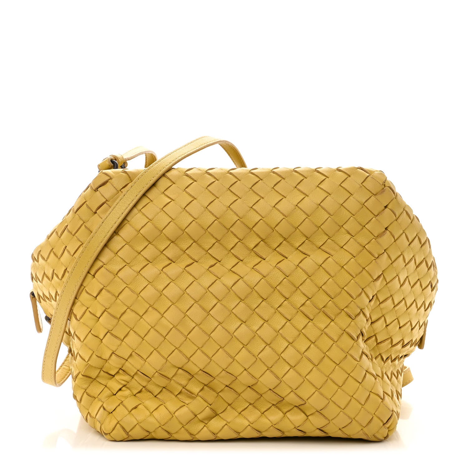 Bottega Veneta Nappa Intrecciato Cube Messenger Chartreuse 1 of 17