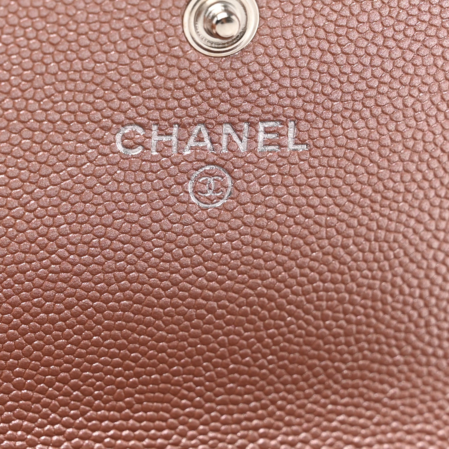 Chanel Metallic Caviar Chevron Quilted Vintage Mademoiselle Flap Card Holder Pink 7 of 8