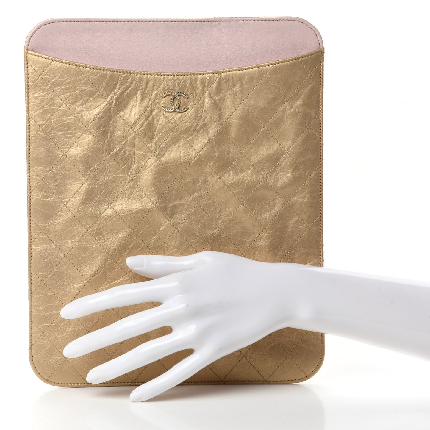 Metallic Calfskin Brilliant iPad Case Gold
