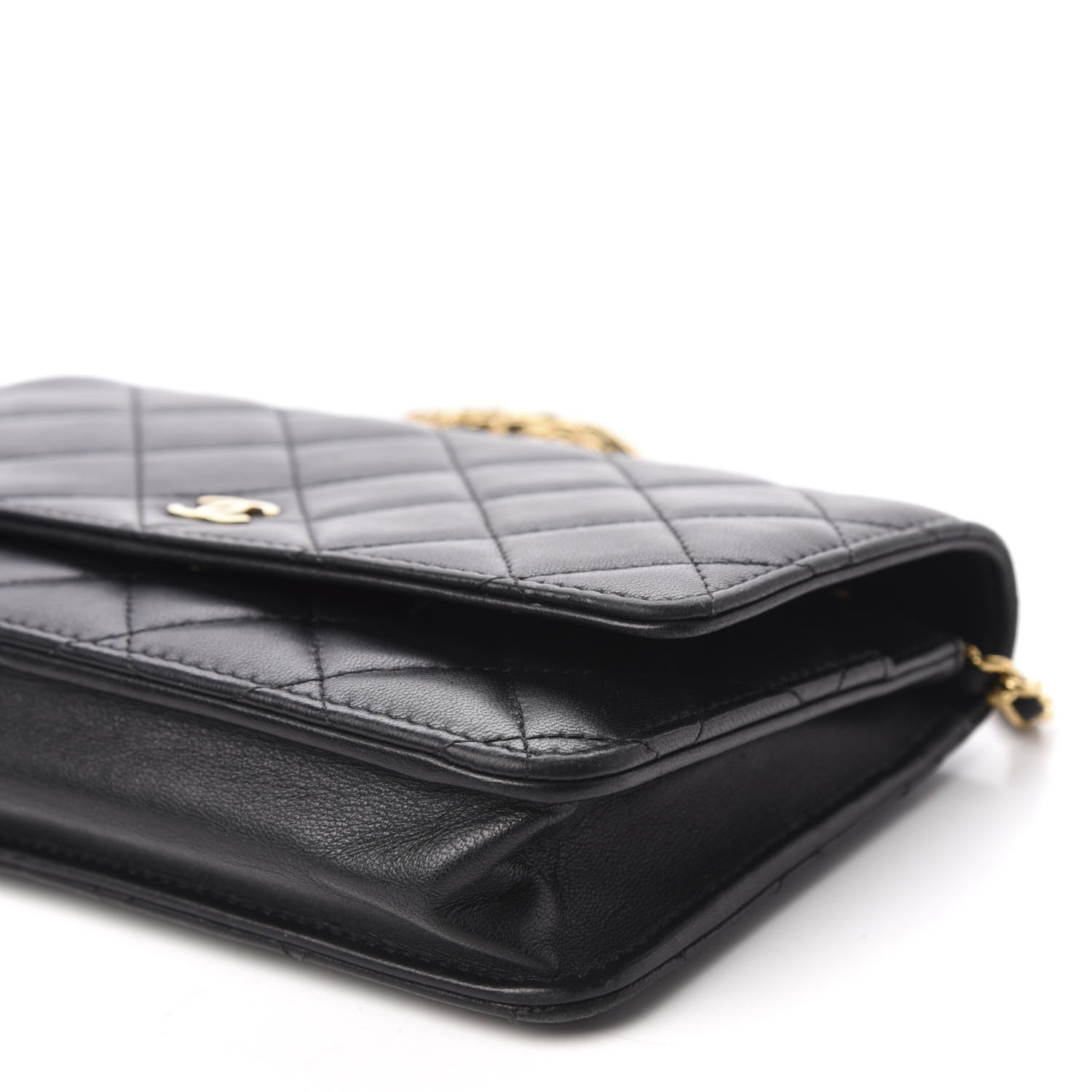 Chanel Lambskin Quilted Wallet On Chain WOC Black 7 of 11