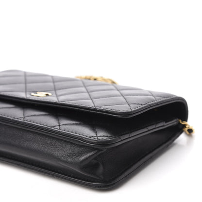 Chanel Lambskin Quilted Wallet On Chain WOC Black 7 of 11