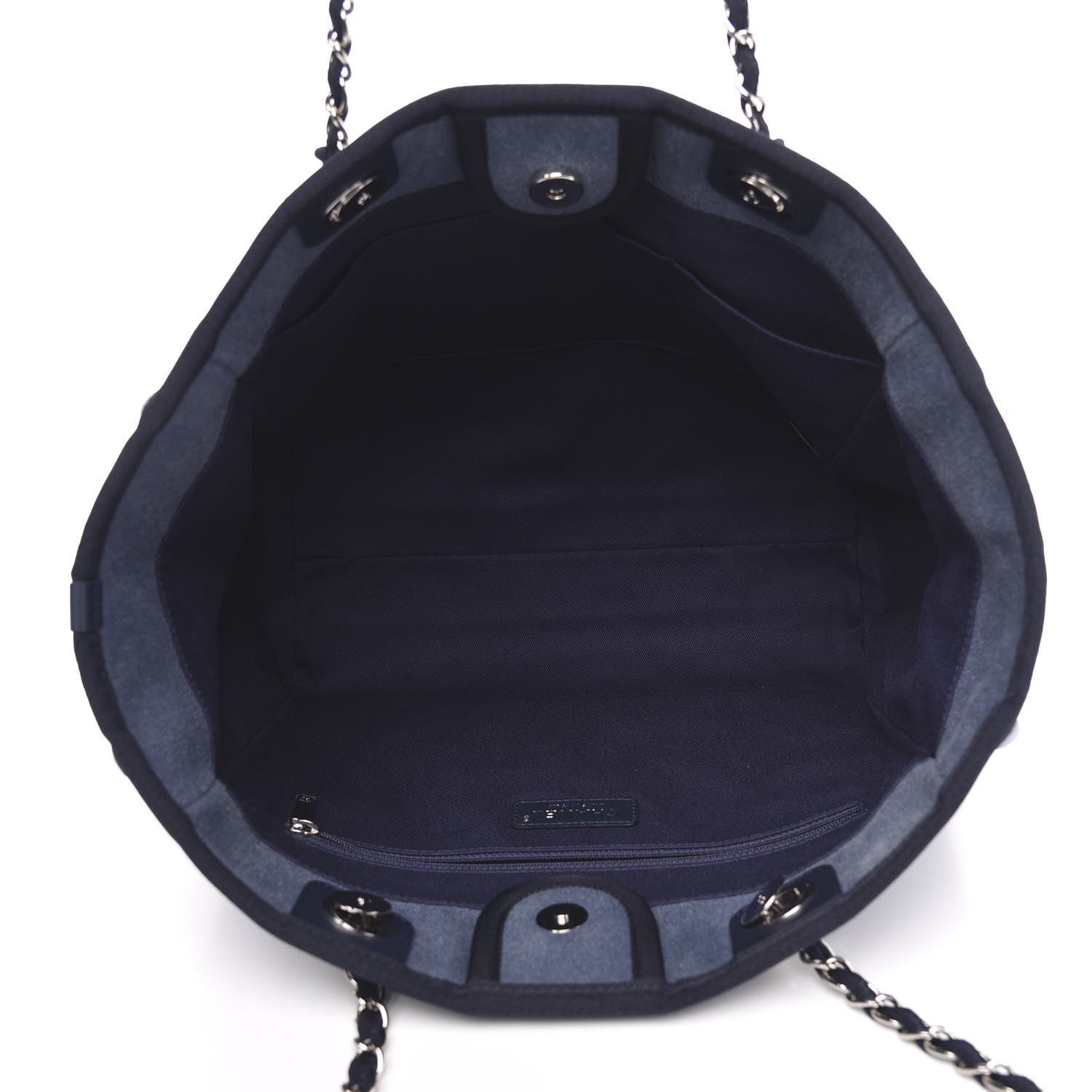 Chanel Canvas Sequin Small Deauville Tote Navy 5 of 10