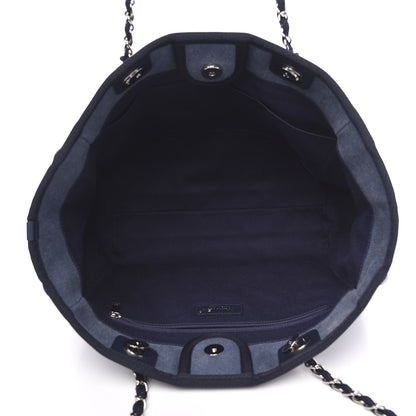 Chanel Canvas Sequin Small Deauville Tote Navy 5 of 10