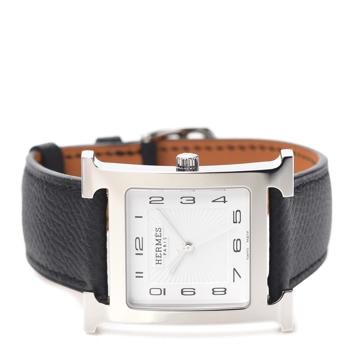 Stainless Steel Epsom 30.5mm Heure H Hour Quartz Watch Noir