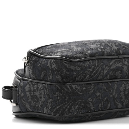 Versace Fabric Jacquard Calfskin Barocco Crossbody Bag Black 8 of 12