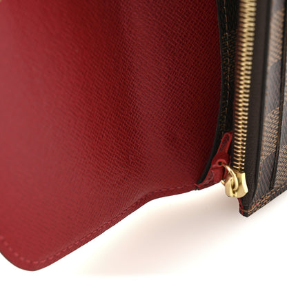Louis Vuitton Damier Ebene Emilie Wallet Red 8 of 10