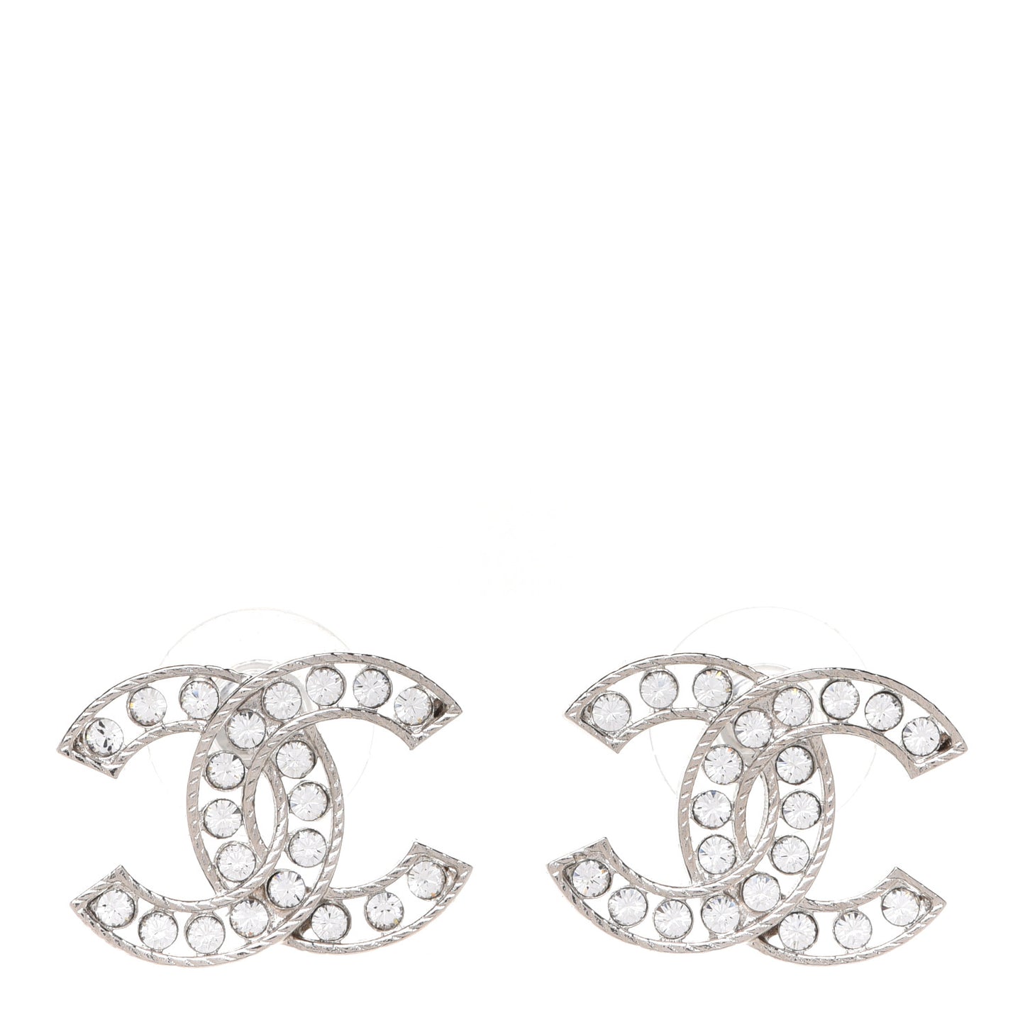 Crystal CC Earrings Silver
