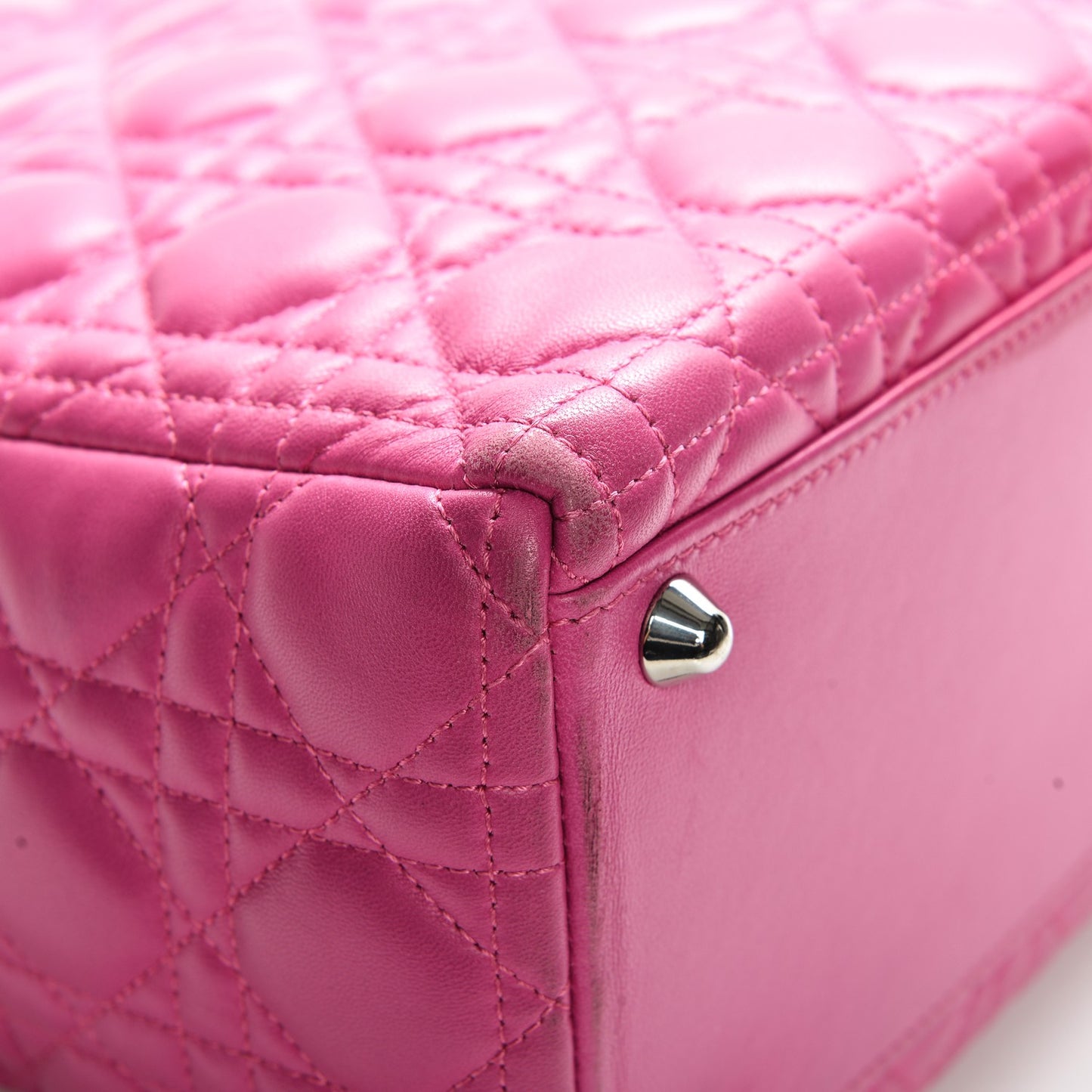 Lambskin Cannage Large Lady Dior Pink