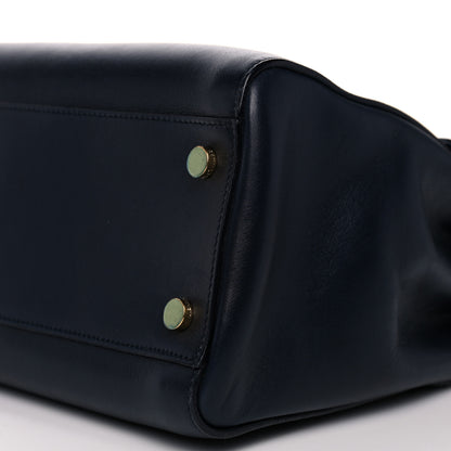 Saint Laurent Calfskin Medium Moujik Top Handle Bag Navy 8 of 12