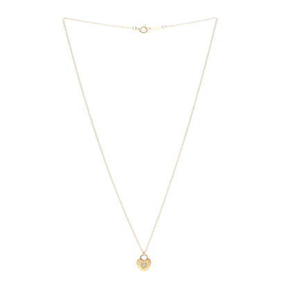 Tiffany 18K Yellow Gold Diamond Heart Locket Pendant Necklace 3 of 7