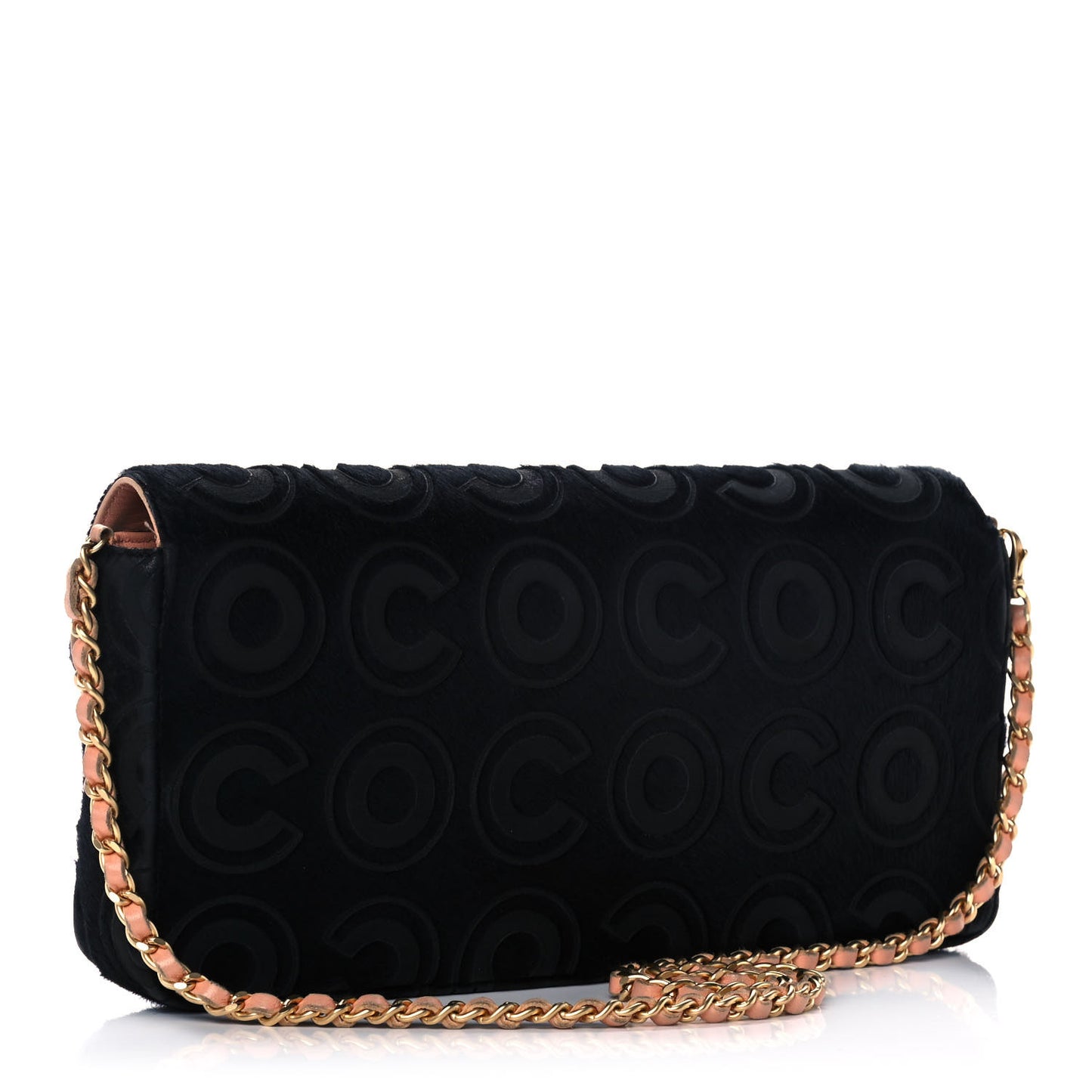 Pony Hair CocoDouble East West Flap Black Rose