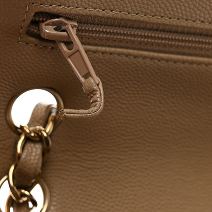 Chanel Caviar Quilted Small Double Flap Dark Beige 12 of 13