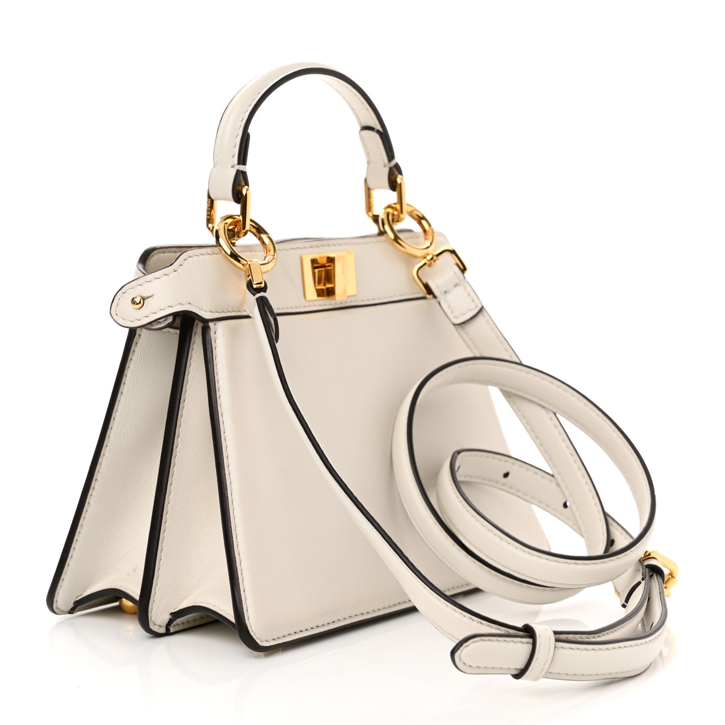 Shiny Nappa Petite Peekaboo I SEE U Satchel White
