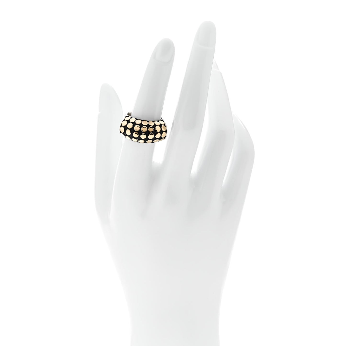 Sterling Silver 18K Yellow Gold Dot Ring 53 6.25