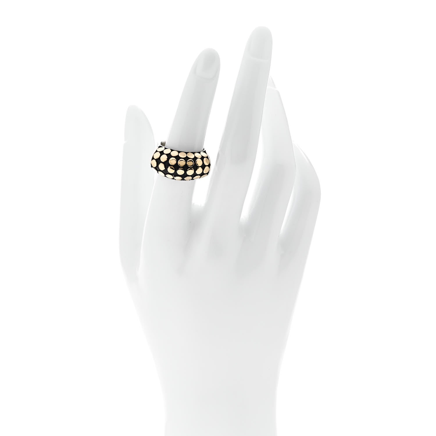 John Hardy Sterling Silver 18K Yellow Gold Dot Ring 53 6.25 2 of 6