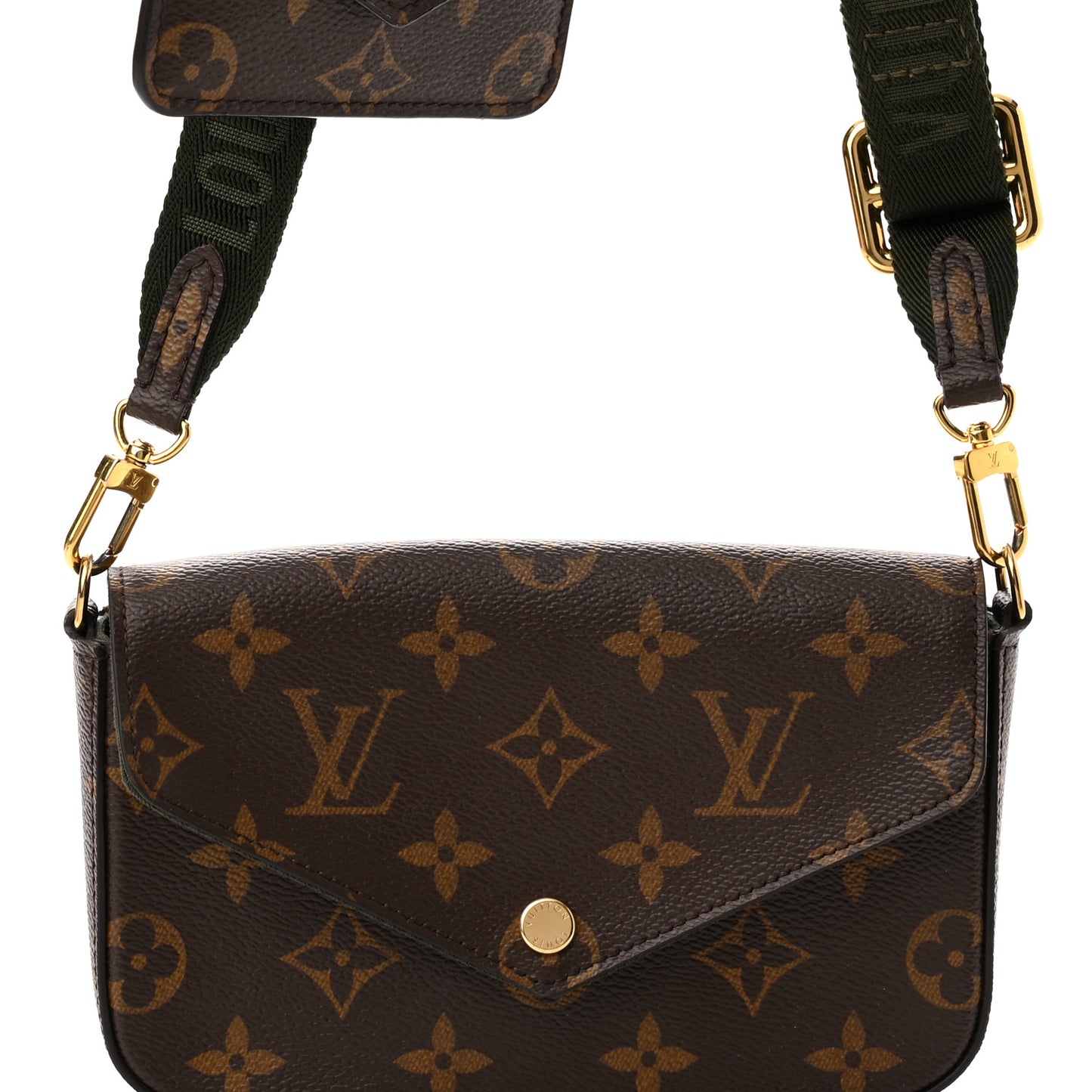 Monogram Felicie Strap & Go Kaki