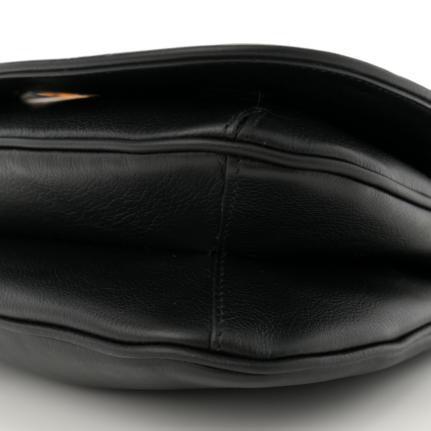 Roxy Calfskin Web Medium Blondie Shoulder Flap Bag Black