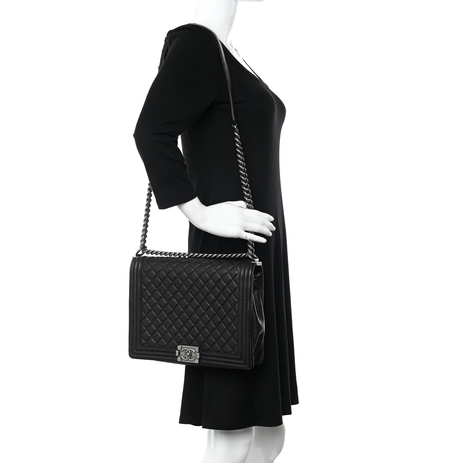 Chanel Caviar Quilted Large Boy Flap Black 3 of 11