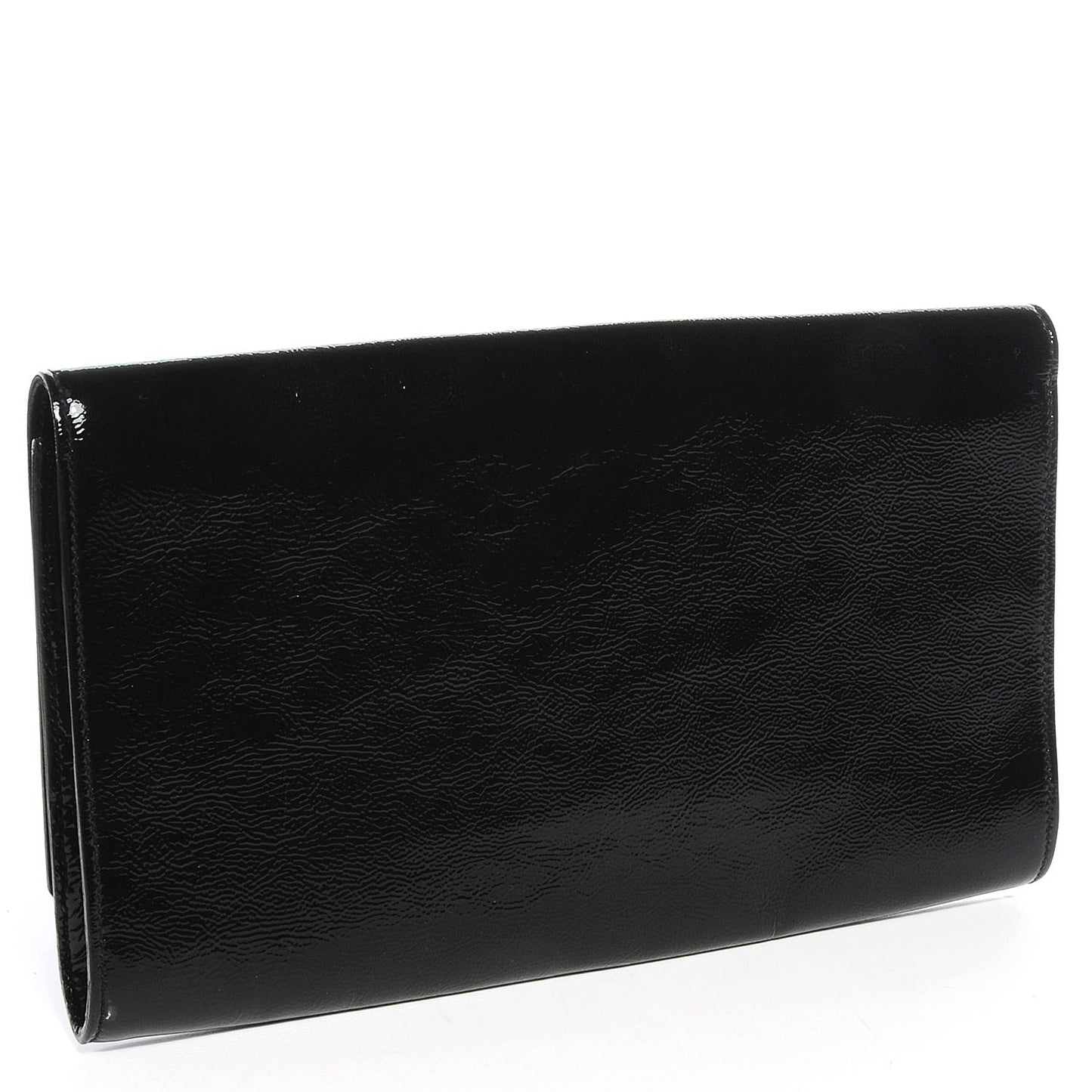 Textured Patent Monogram Large Belle De Jour Clutch Black