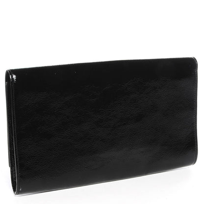 Saint Laurent Textured Patent Monogram Large Belle De Jour Clutch Black 3 of 7