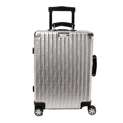 Fendi X RIMOWA Aluminum FF Print Roll Away Carry On Luggage Silver 1 of 11