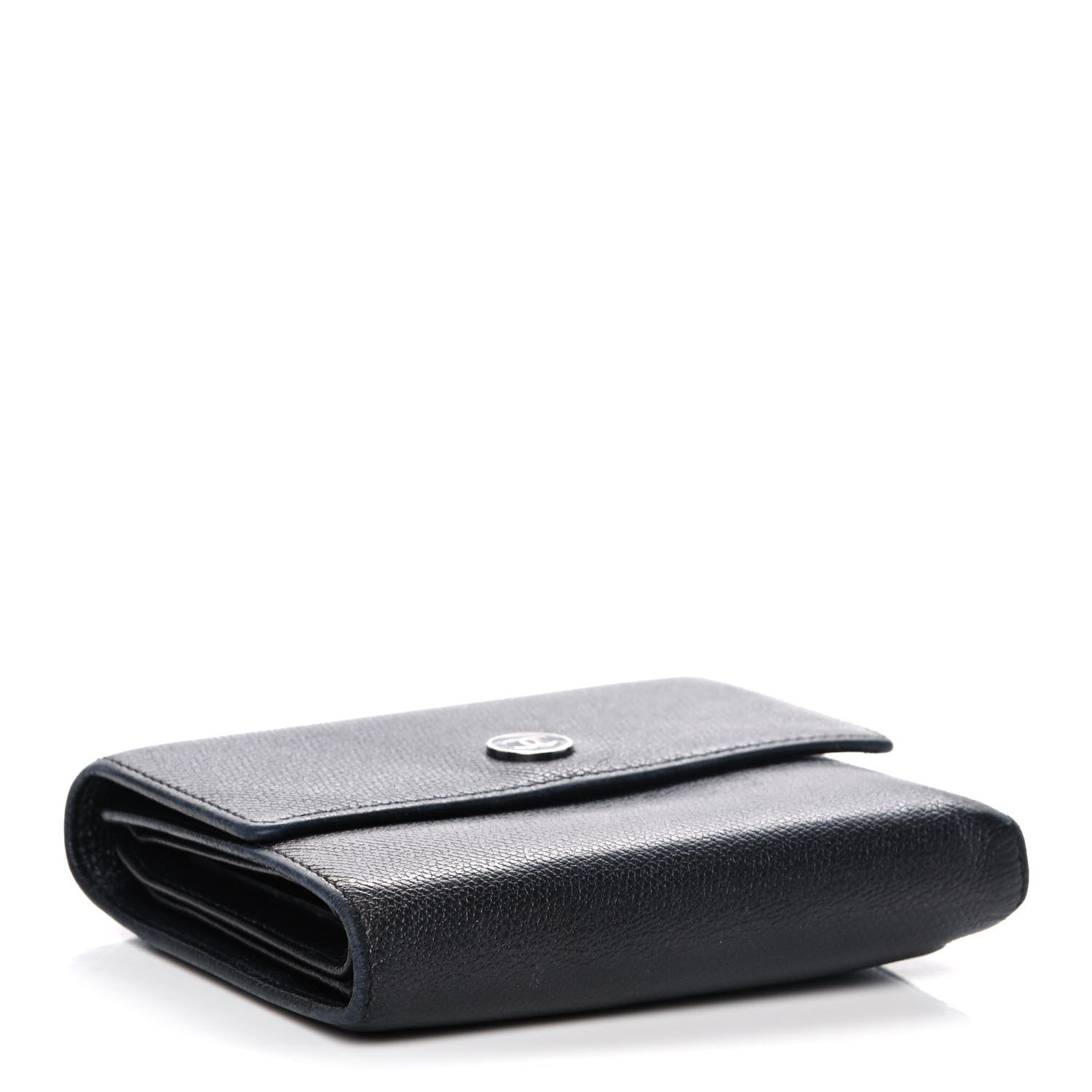 Chanel Grained Calfskin CC Button Flap Wallet Black 4 of 17
