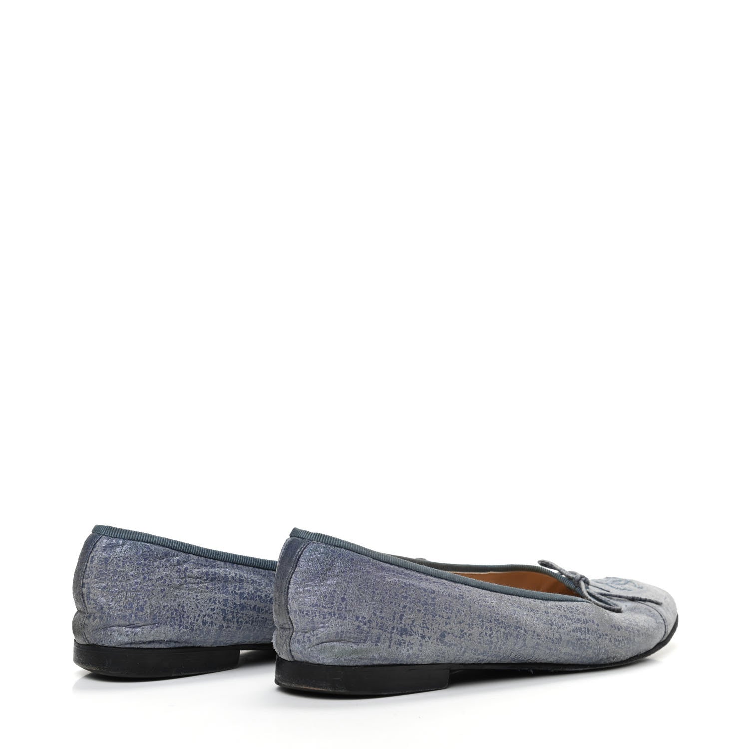 Chanel Iridescent Calfskin Cap Toe CC Ballerina Flats 39.5 Blue 4 of 12