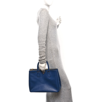 Prada Saffiano Lux Large Galleria Double Zip Tote Bluette 2 of 9
