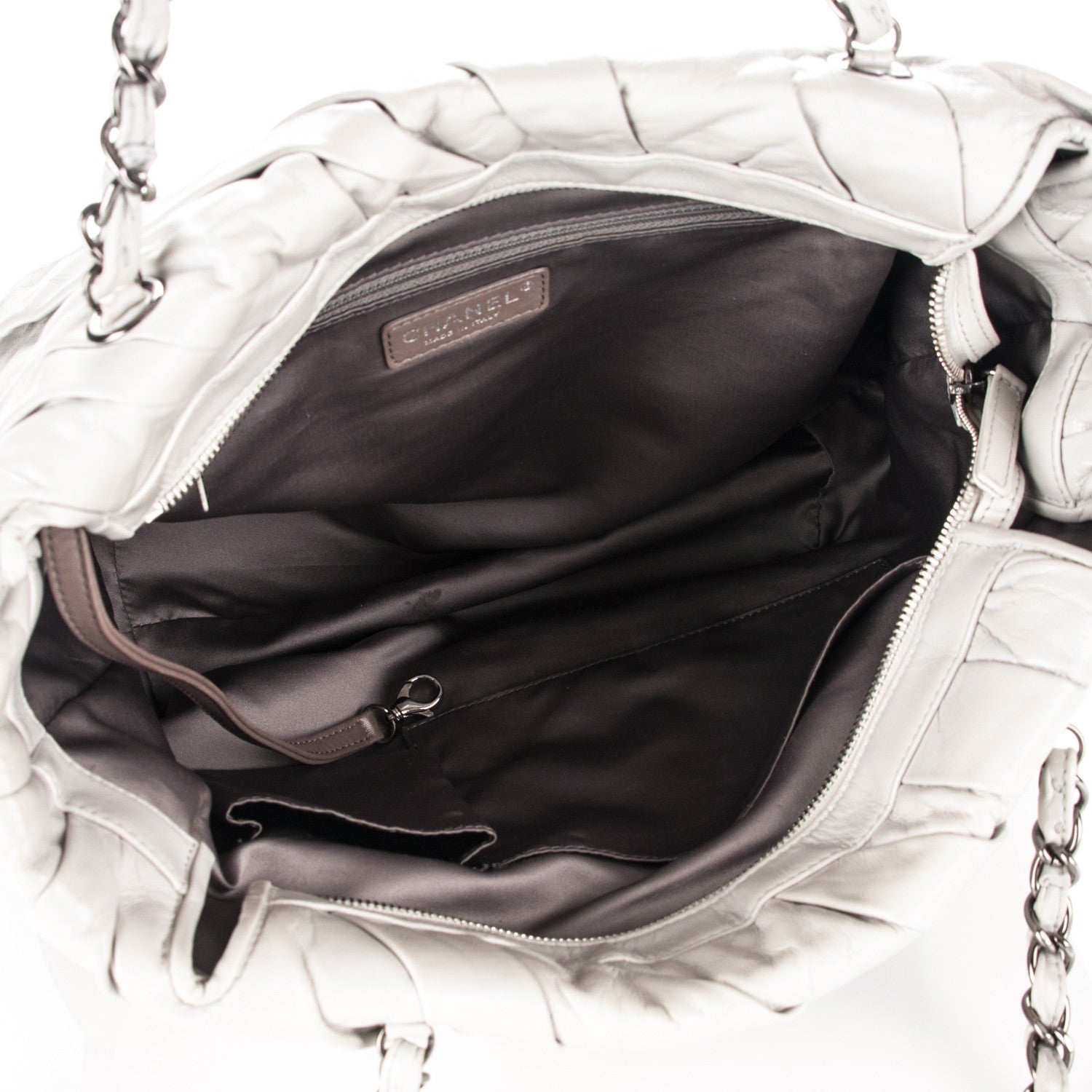 Chanel Glazed Calfskin Twisted Large Tote Gray 5 of 8