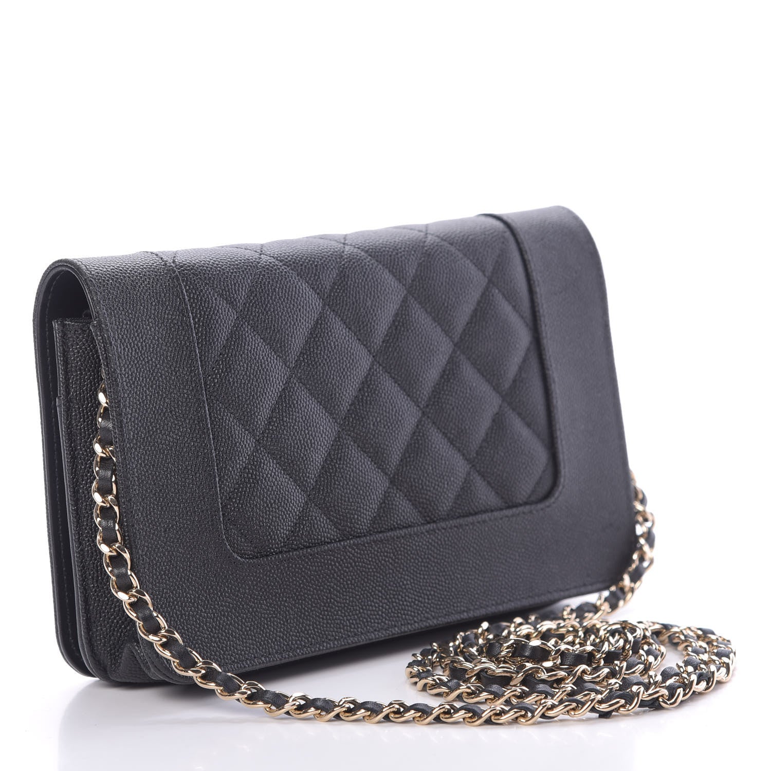 Chanel Caviar Quilted Vintage Mademoiselle Wallet On Chain WOC Black 3 of 20