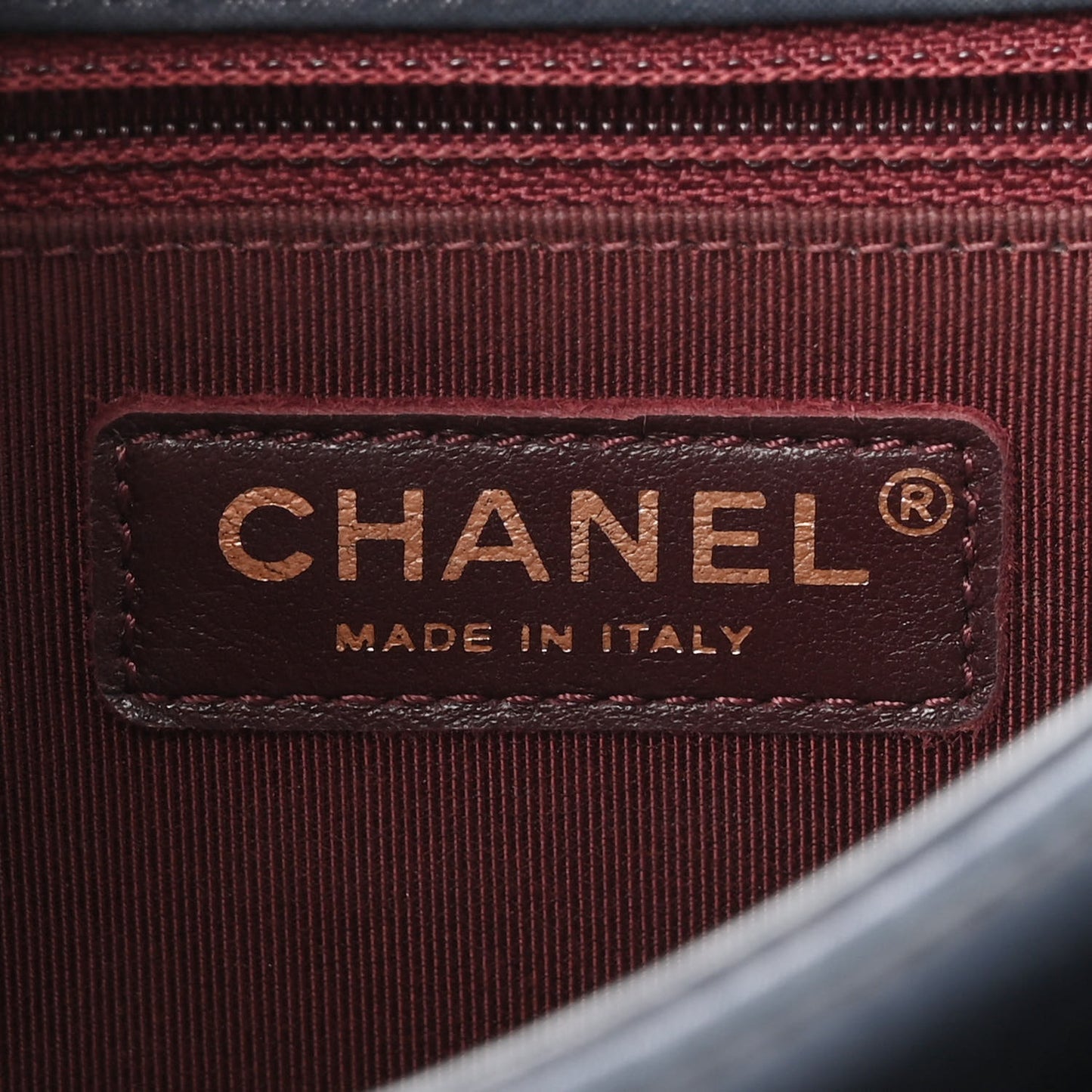 Iridescent Calfskin Small Happy Stitch Flap Navy
