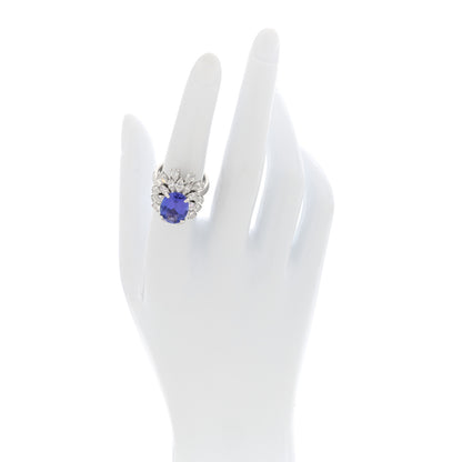 Parker & West by FASHIONPHILE 18K White Gold Diamond Tanzanite Oval Cocktail Ring 53 6.5 2 of 9