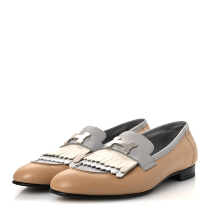 Hermes Goatskin Womens Royal Loafers 40 Beige Albinos 4 of 11