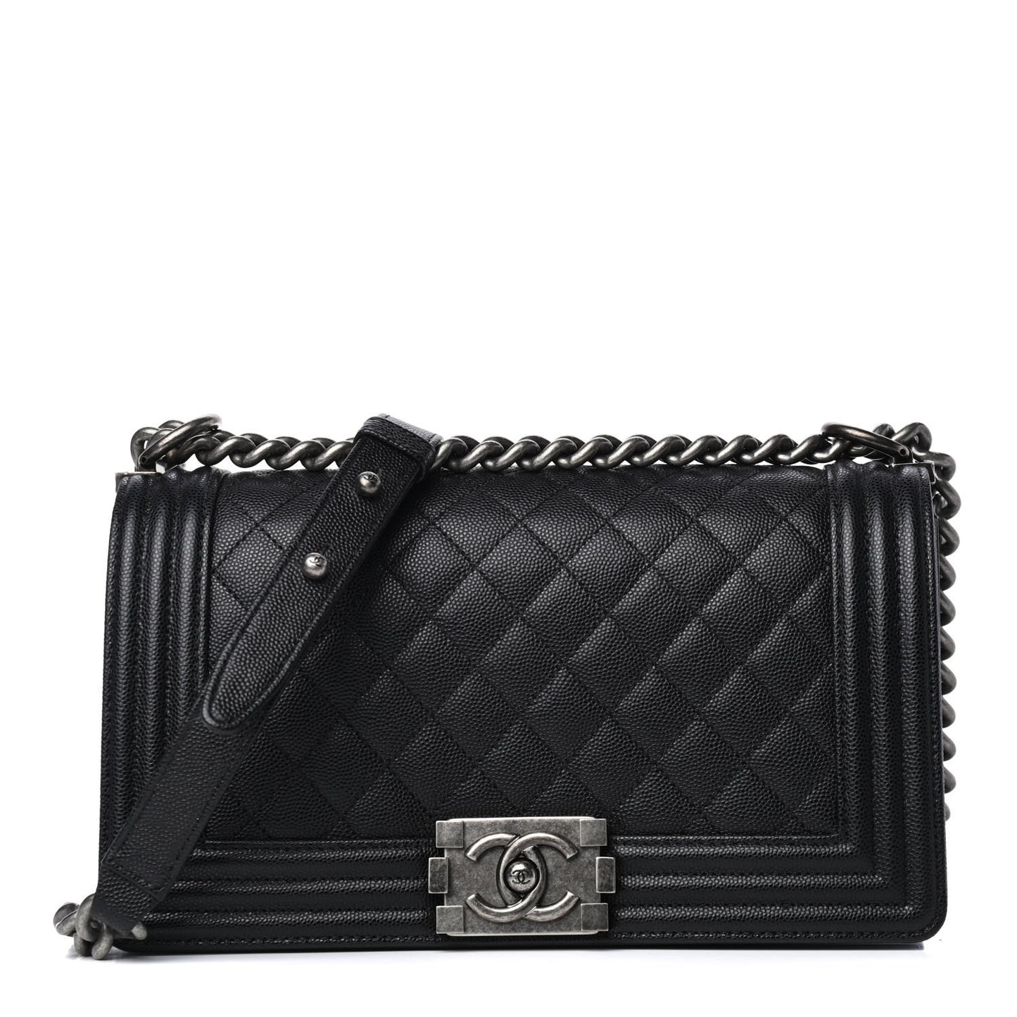 Caviar Quilted Medium Boy Flap Black