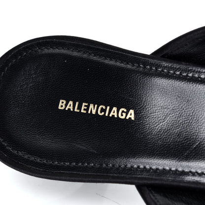 Balenciaga Satin Pointed Toe Knife 40mm Mules 39 Black 5 of 5
