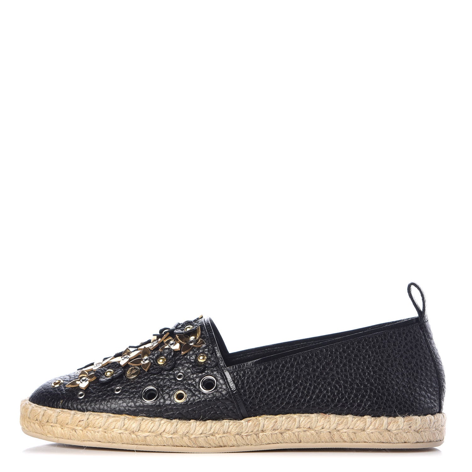 Louis Vuitton Calfskin Tropical Bloom Espadrille Flats 36 Black 1 of 9