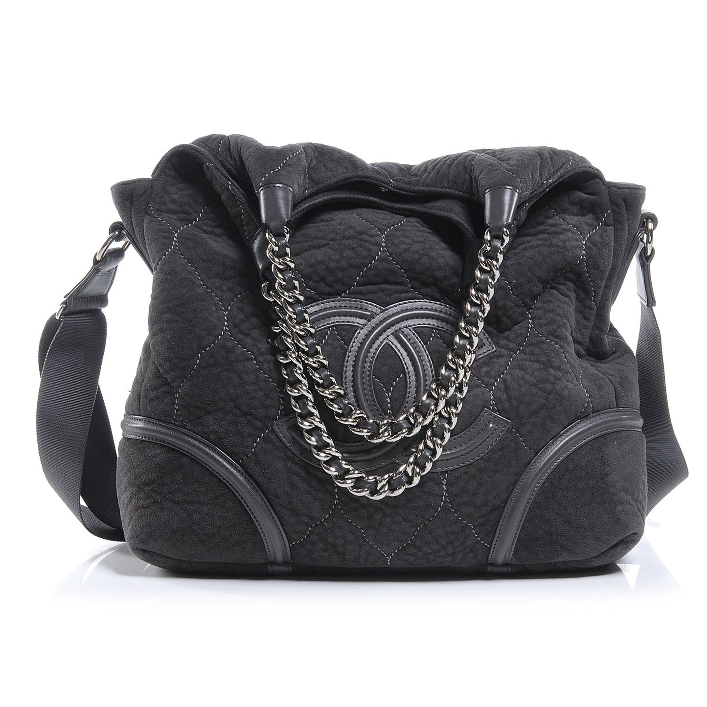 Microsuede Quilted Rodeo Drive Hobo Black